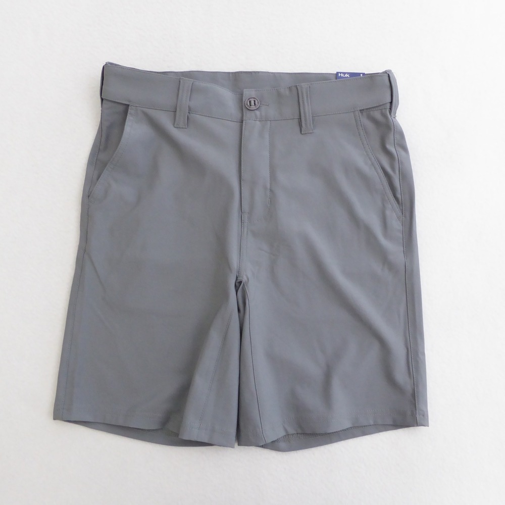 Huk Mens Pursuit 8.5 Inch Inseam Shorts Gray Size Small Performance Fishing